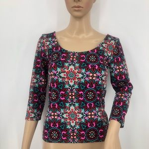 Living Doll Blue & Pink Patterned Shirt Medium